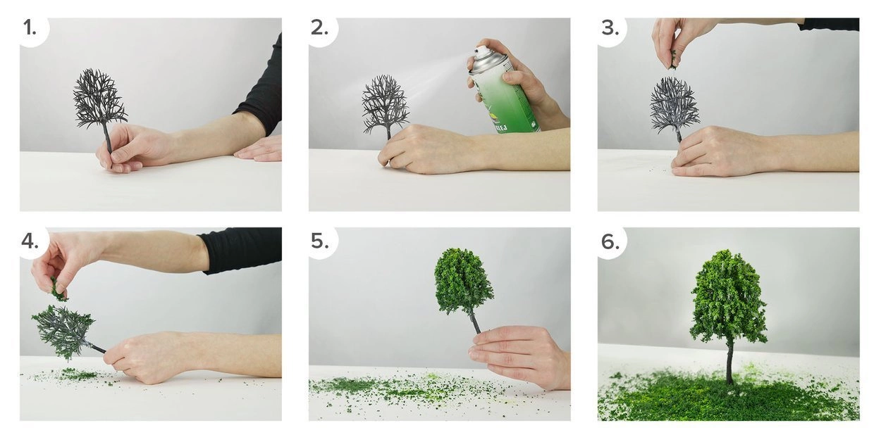 Krzew na makiete diorame H0 60mm x 10 SZTUK