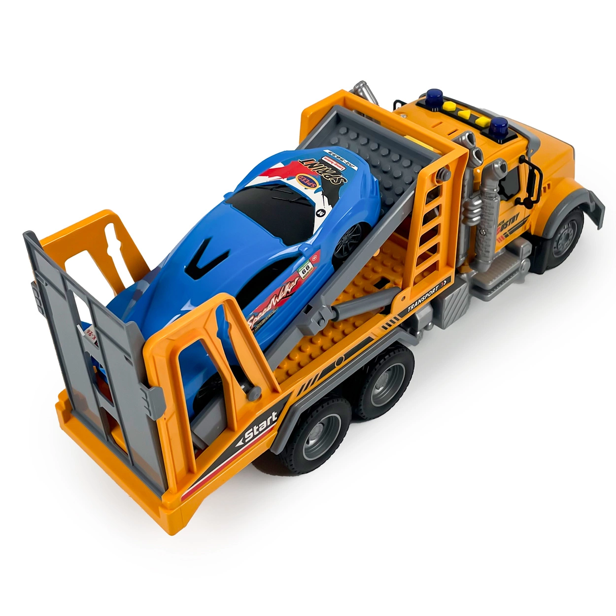 Ciężarówka Holownicza z EFEKTAMI i NAPĘDEM Laweta Pomoc Drogowa z Autem