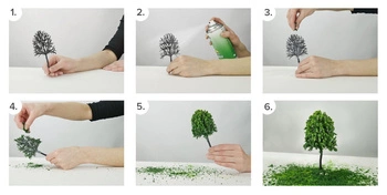 Krzew na makiete diorame H0 60mm x 10 SZTUK