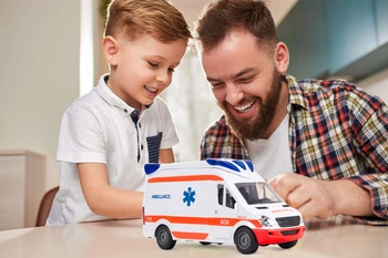 Ambulans Karetka Pogotowia Ratunkowego Zabawka z Dźwiękami i Noszami