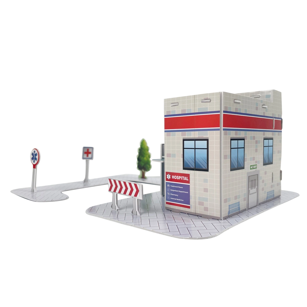 Szpital Pogotowie Puzzle 3D dla Dzieci z Resorakiem Trójwymiarowa Układanka