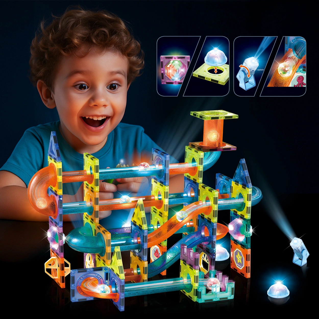 Klocki Magnetyczne - Light Magnetic Blocks 110 elementów