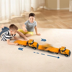 Ciężarówka Transportowa z Koparką żółta