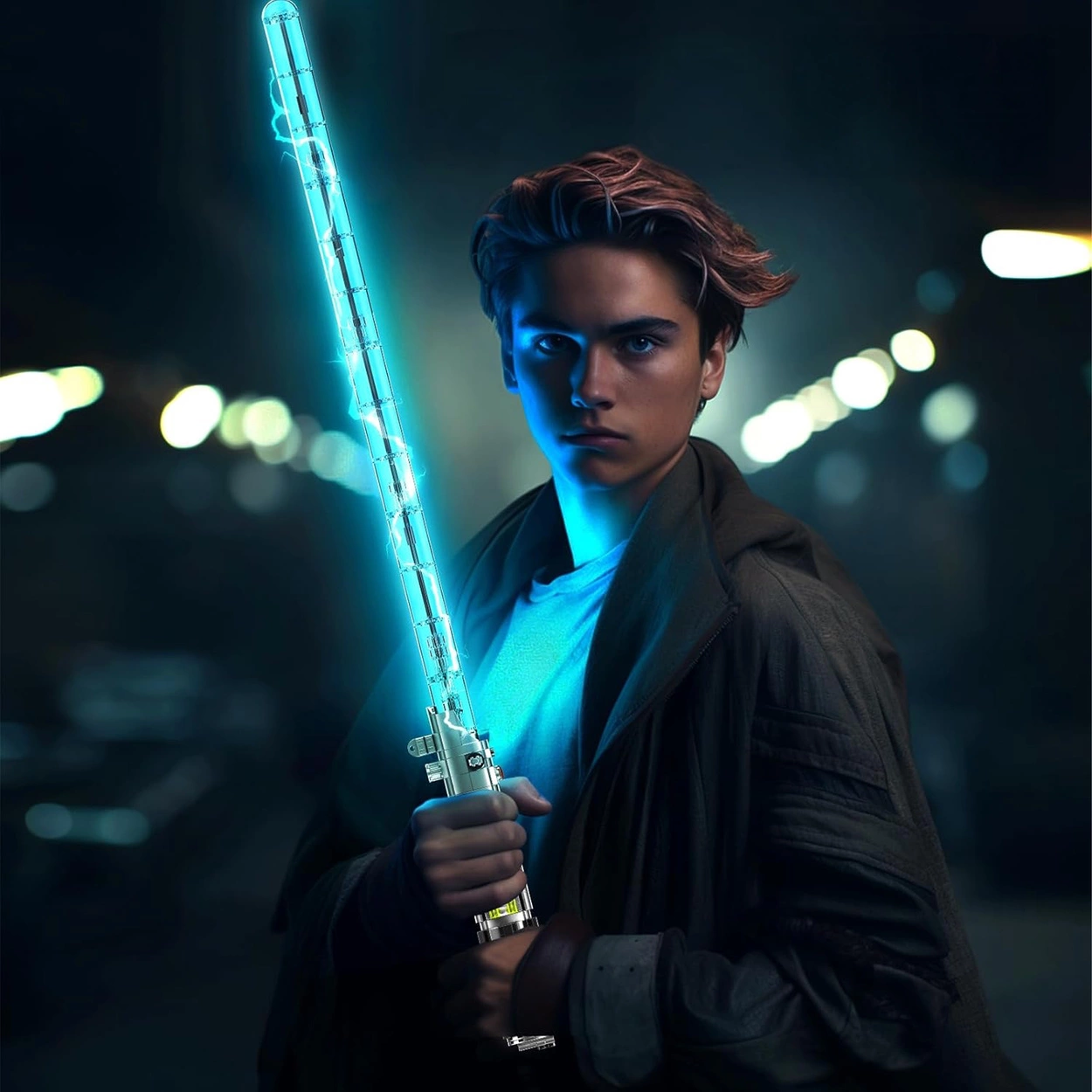 Niebieski Miecz Świetlny – Świecący Model Kolekcjonerski z 1089 Elementów