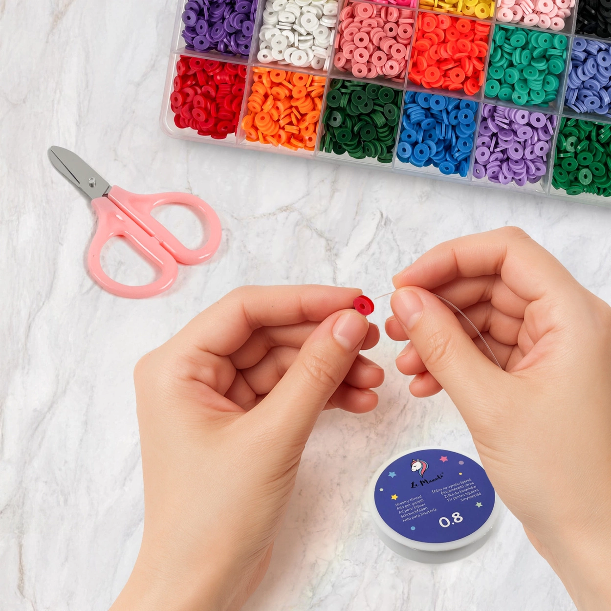 Koraliki Płaskie do Robienia Bransoletek Biżuterii Naszyjników Zestaw