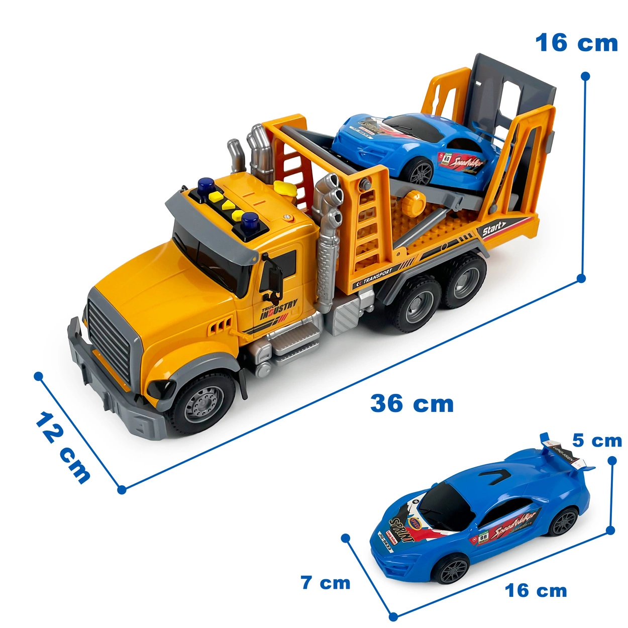 Ciężarówka Holownicza z EFEKTAMI i NAPĘDEM Laweta Pomoc Drogowa z Autem