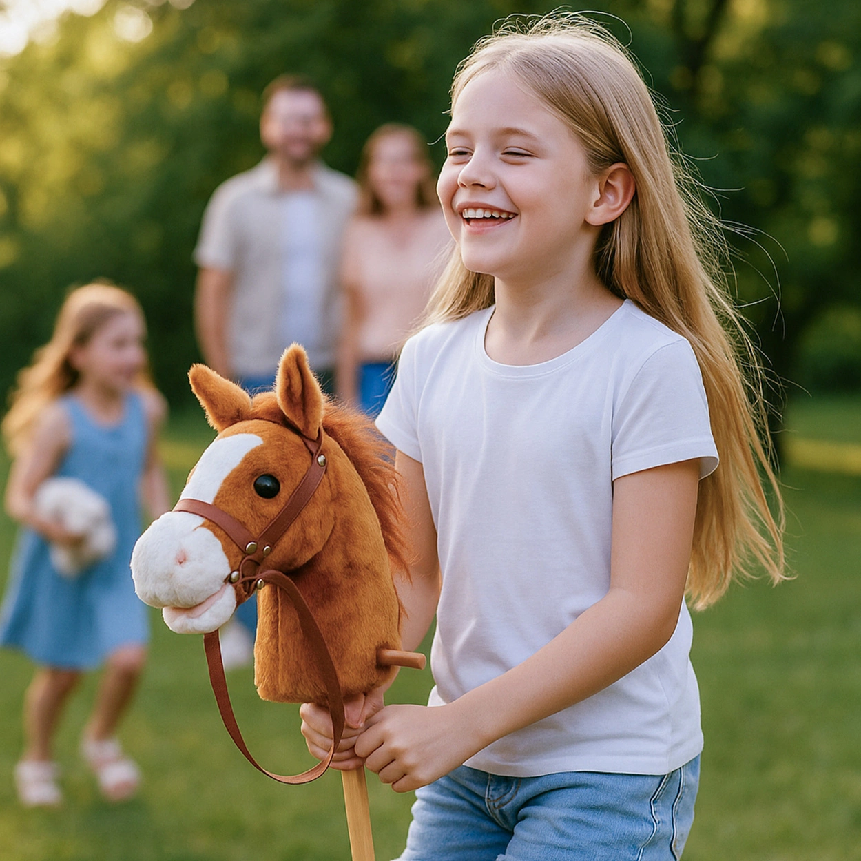 Koń na kiju - zabawkowa głowa konia z efektami dźwiękowymi