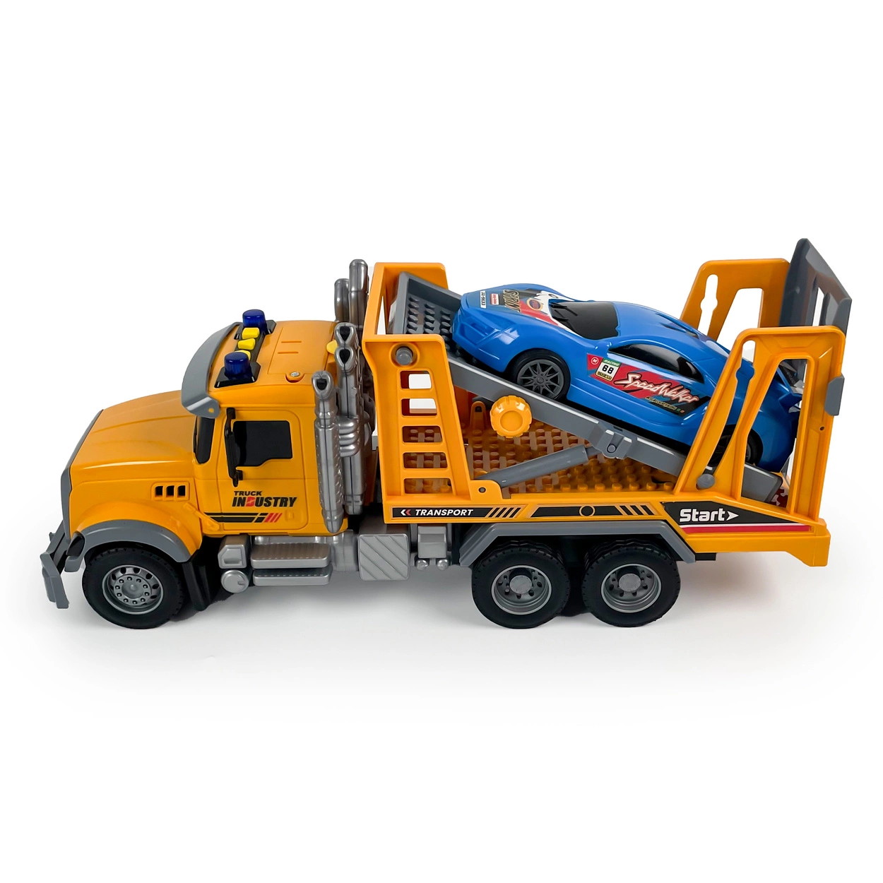 Ciężarówka Holownicza z EFEKTAMI i NAPĘDEM Laweta Pomoc Drogowa z Autem