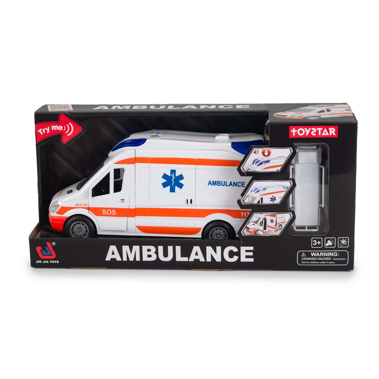 Ambulans Karetka Pogotowia Ratunkowego Zabawka z Dźwiękami i Noszami