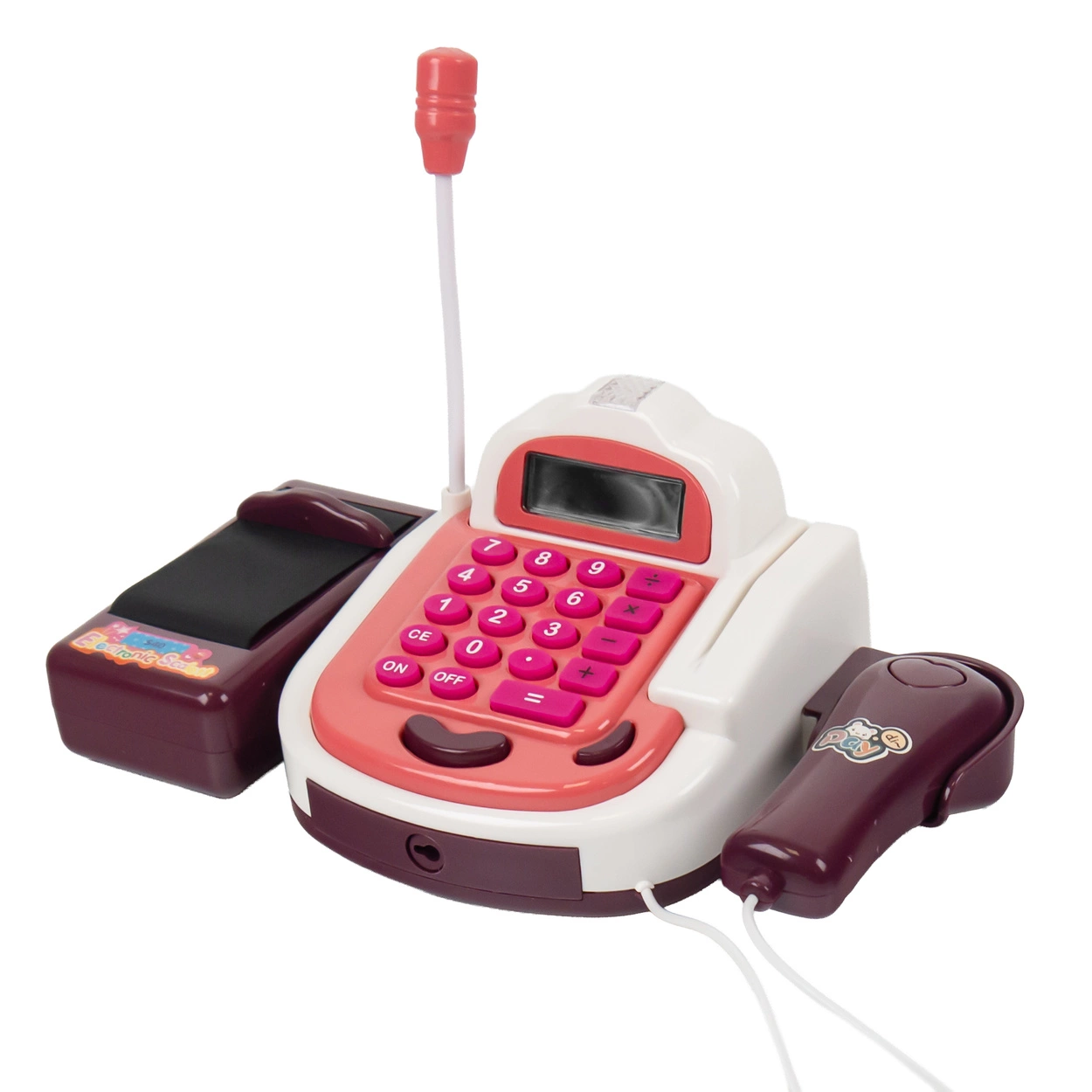 Kasa Fiskalna dla Dzieci z Dźwiękiem Czytnik Kodów Monety Mikrofon Sklepowa