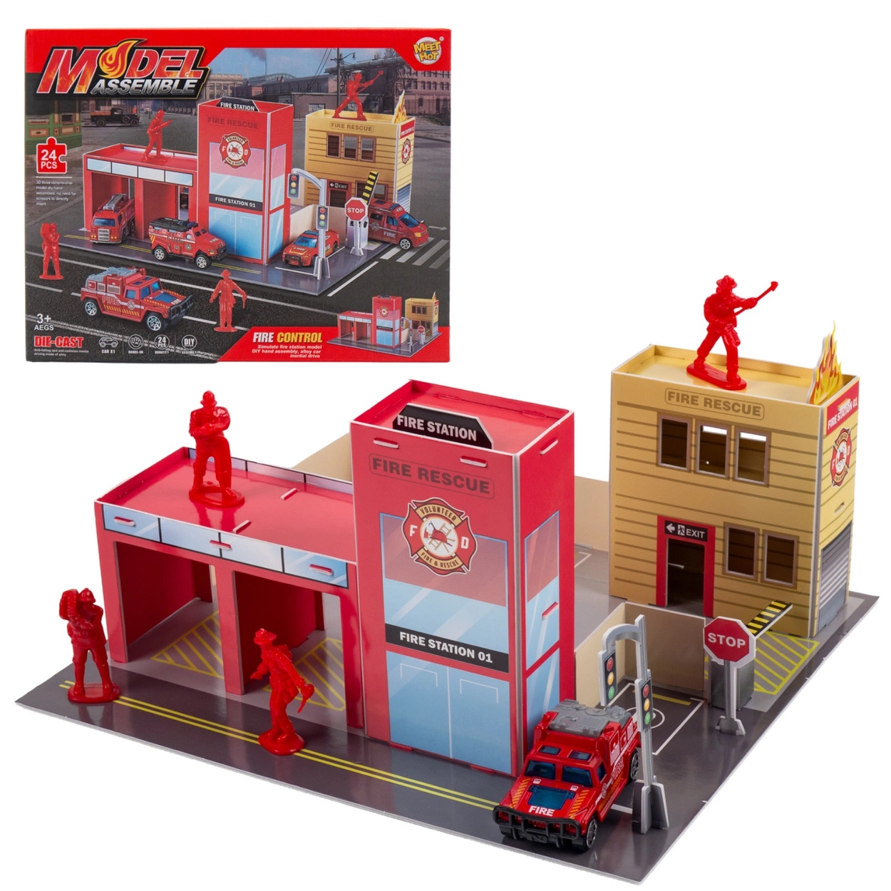 Straż Pożarna Puzzle 3D dla Dzieci z Resorakiem Trójwymiarowa Układanka