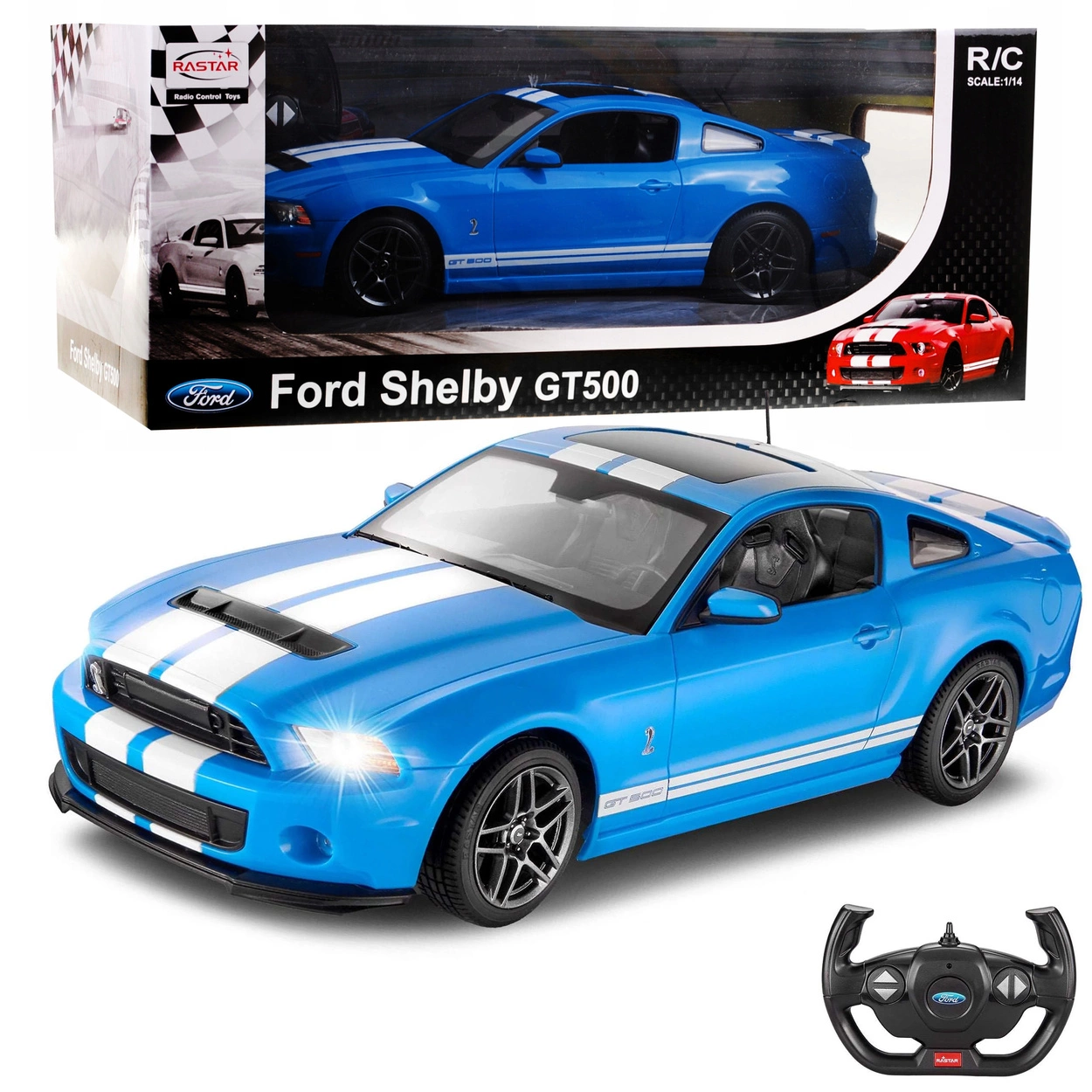 Zdalnie Sterowany Ford Shelby GT500 Rastar 49400 (niebieski)