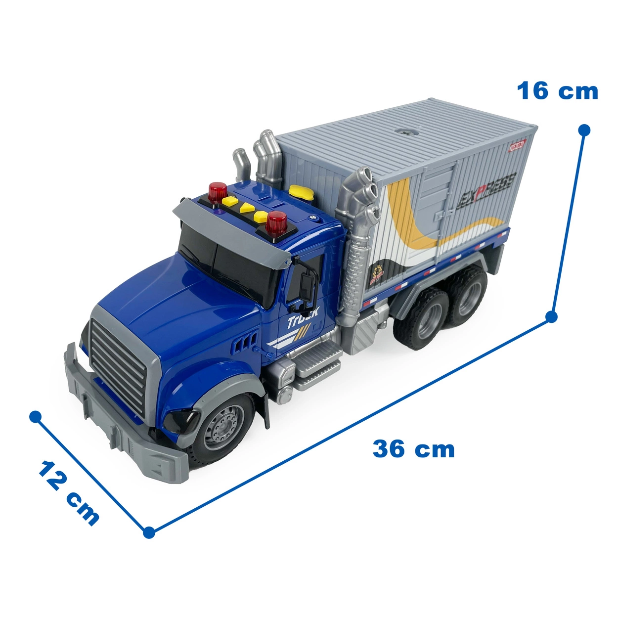 Duża Ciężarówka Kontenerowa Interaktywna z Napędem Dźwięki Światła Dym 1:10