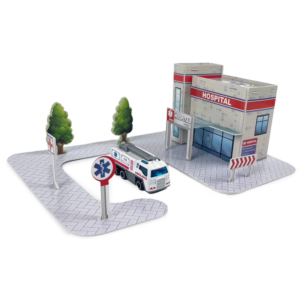 Szpital Pogotowie Puzzle 3D dla Dzieci z Resorakiem Trójwymiarowa Układanka