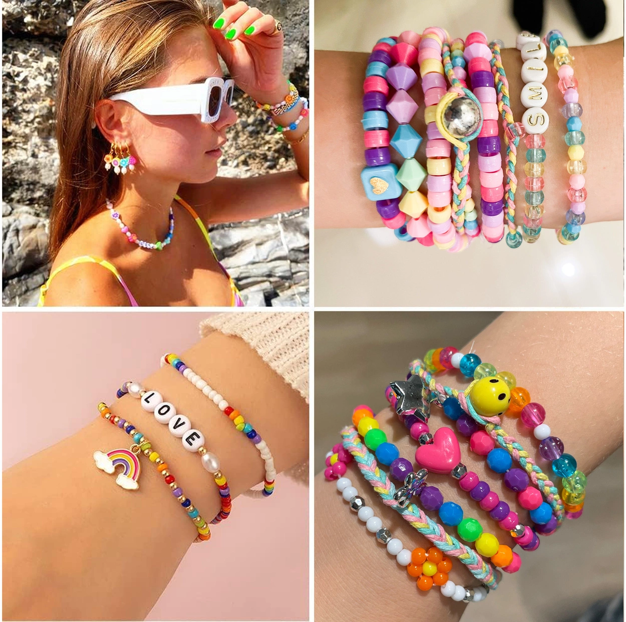 Koraliki do Bransoletek Biżuterii Literki Kreatywny Zestaw w Walizce