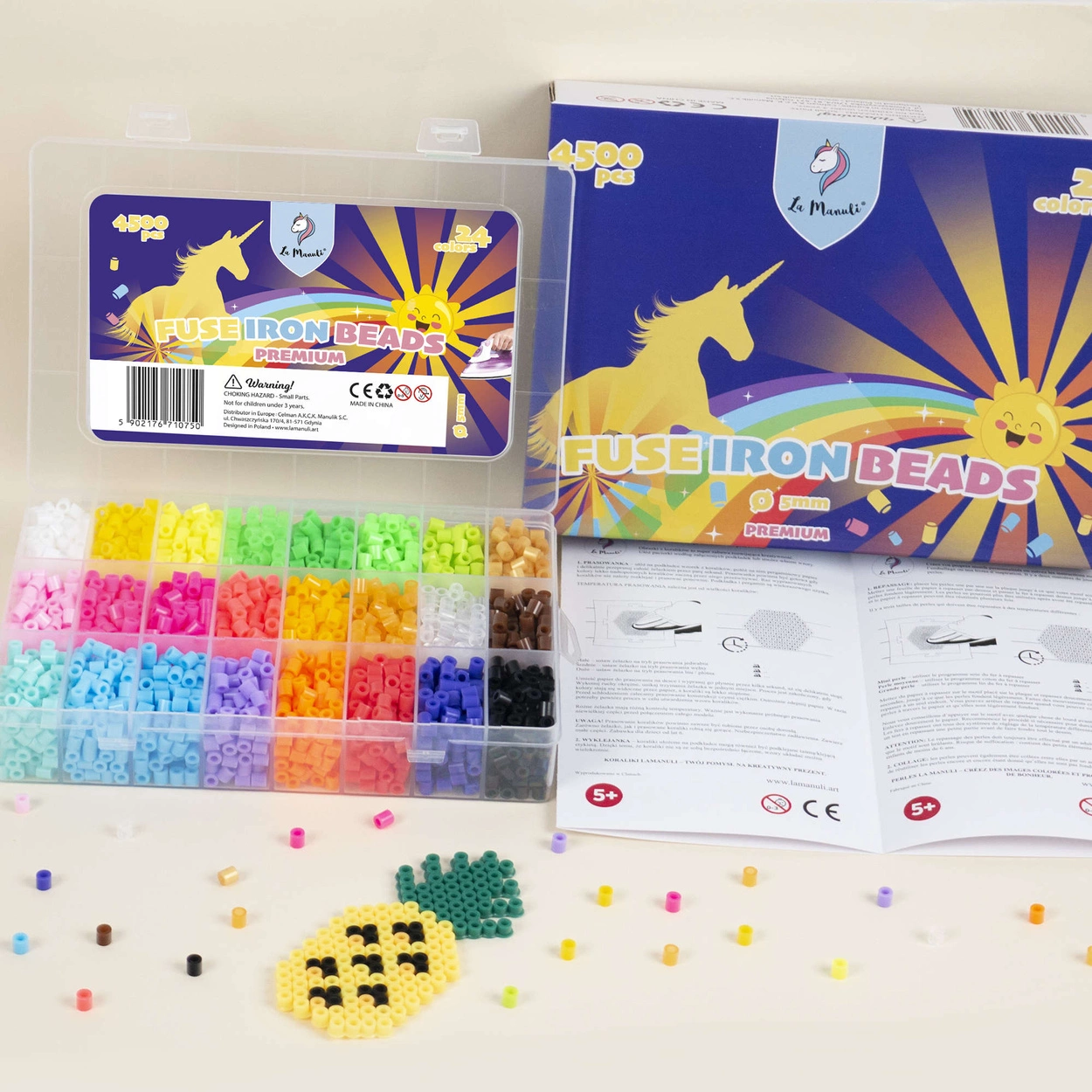 Koraliki do prasowania 4500 szt JASNE Kolory