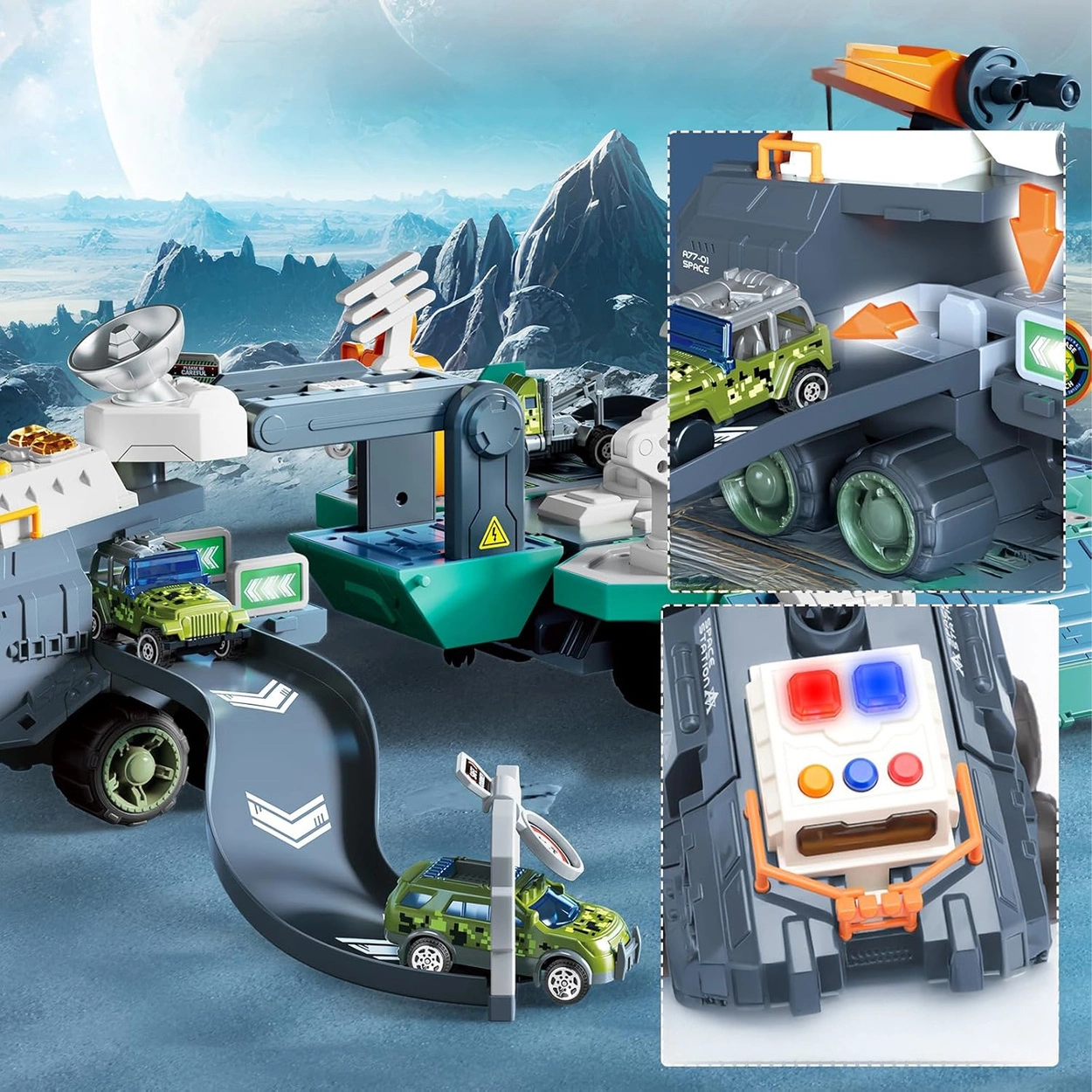 Interaktywny Galaktyczny Transporter 2w1 Stacja Badawcza z Akcesoriami