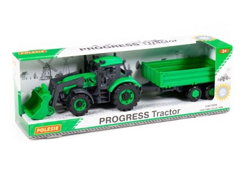 Zabawka Traktor dla Dzieci Inercyjny z Przyczepą Burtową Maszyna Rolnicza