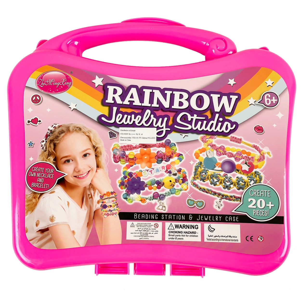 Koraliki do Bransoletek Biżuterii Literki Buźki Emoji Duży Zestaw w Walizce