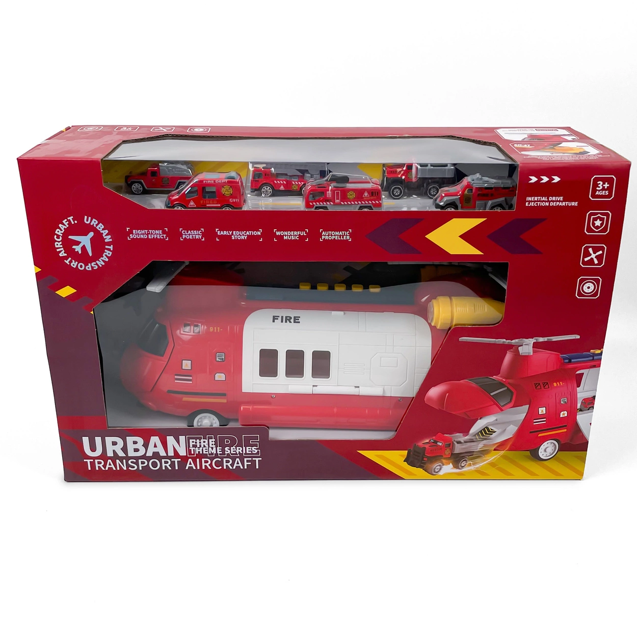 Helikopter Strażacki Transporter Miejski z Metalowymi Resorakami