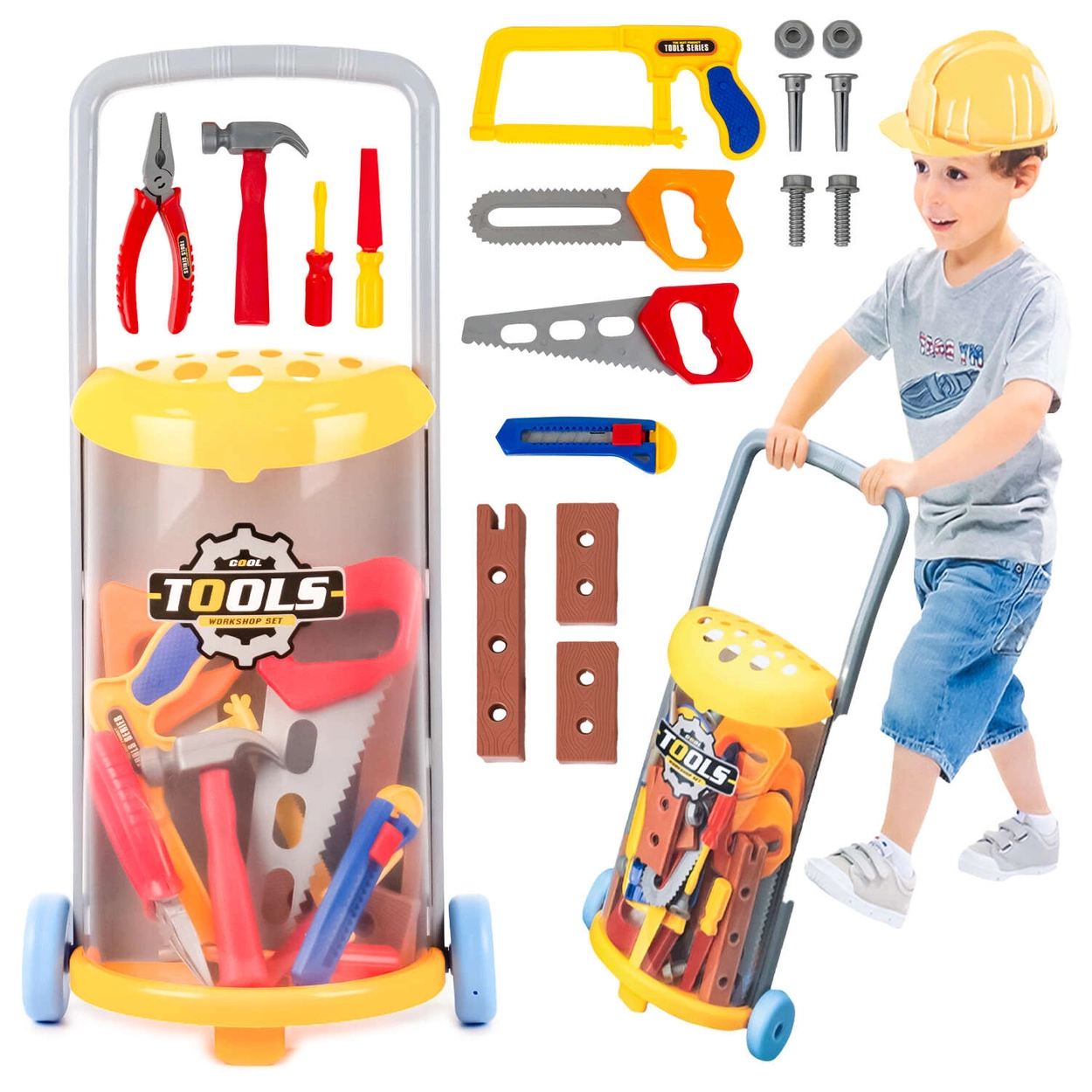 Zestaw Majsterkowicza Narzędzia Wózek na Kołach dla Dzieci