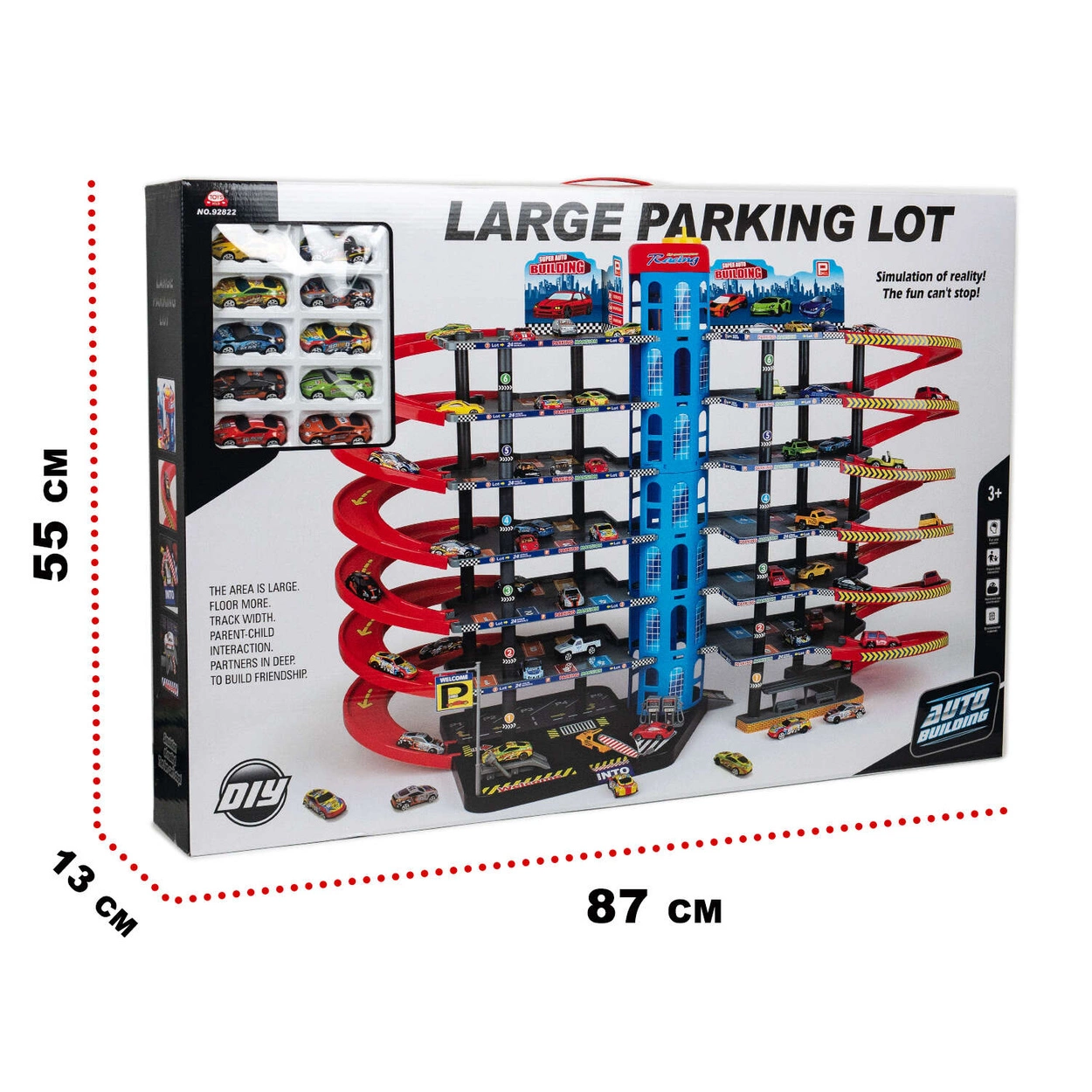 Garaż Wielopoziomowy XXXL 6 Piętrowy Parking na Resoraki 10 Autek Metalowych 92822