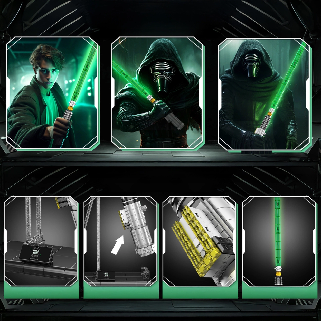 Zielony Miecz Świetlny – Świecący Model Kolekcjonerski z 1089 Elementów