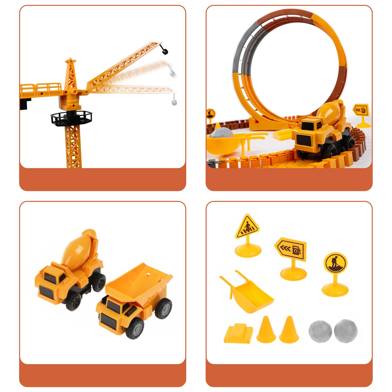 Mega Tor Wyścigowy Interaktywny Zestaw Budowlany Autka 80 Elementów