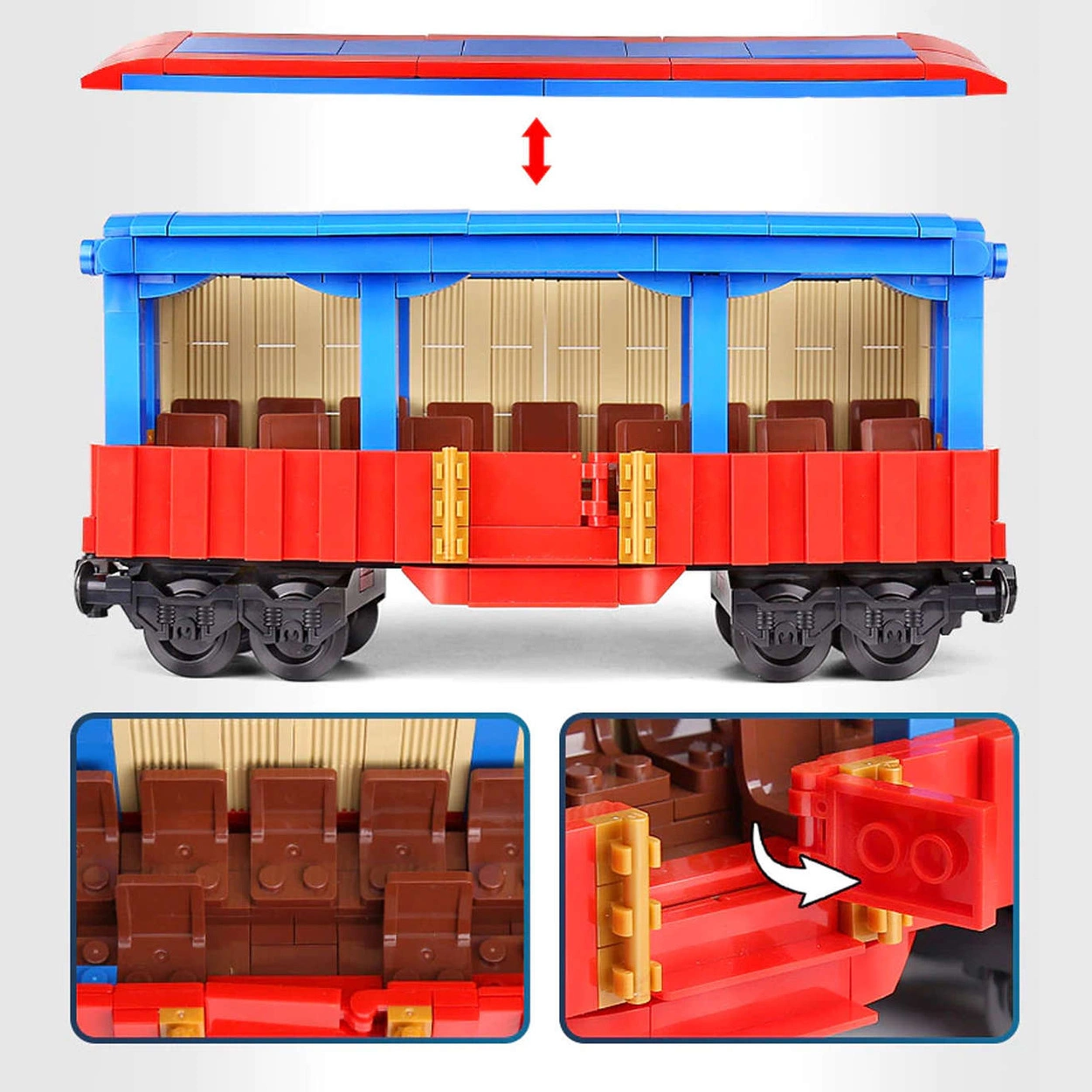 Klocki Technic Sterowana Kolejka elektryczna z wagonami RC Mould King 12004