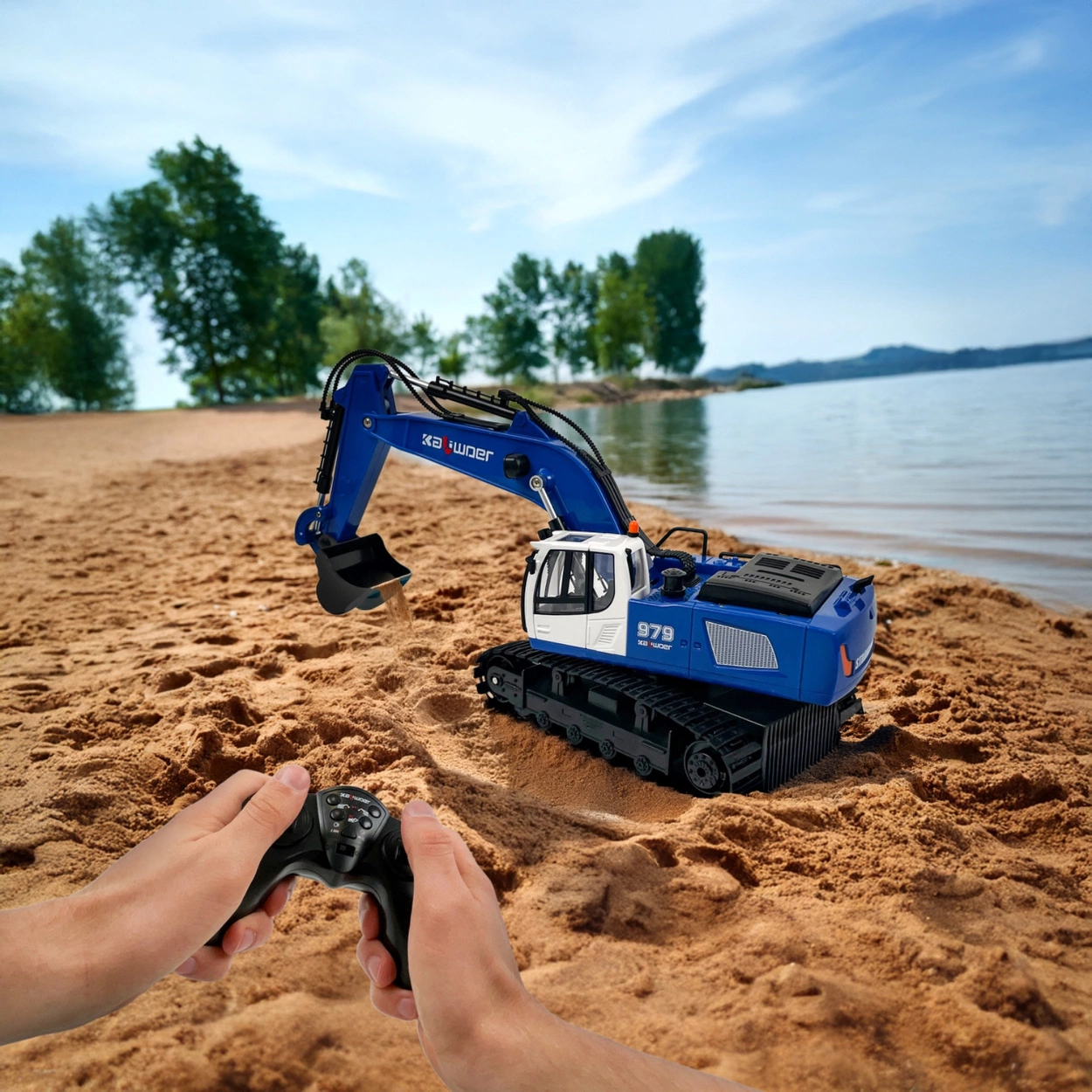 Zdalnie Sterowana Koparka RC Kaliwoer 1:18