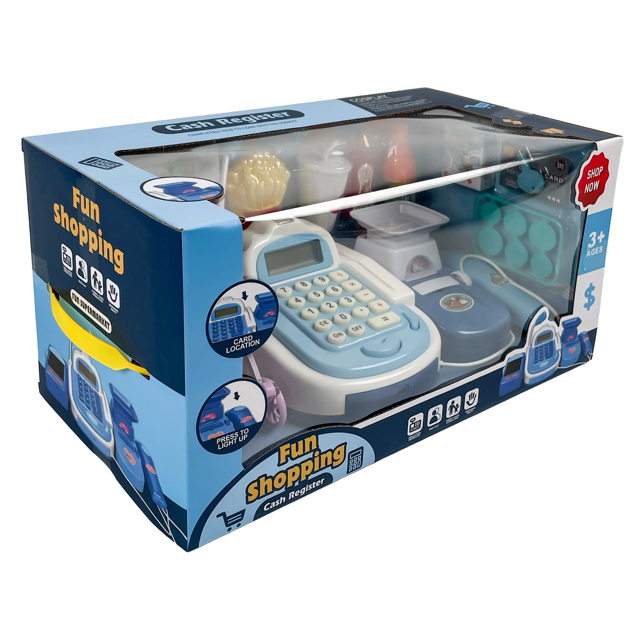 Sklepowa Kasa Fiskalna dla Dzieci Interaktywna z Dźwiękiem Skaner Koszyk