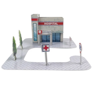 Szpital Pogotowie Puzzle 3D dla Dzieci z Resorakiem Trójwymiarowa Układanka