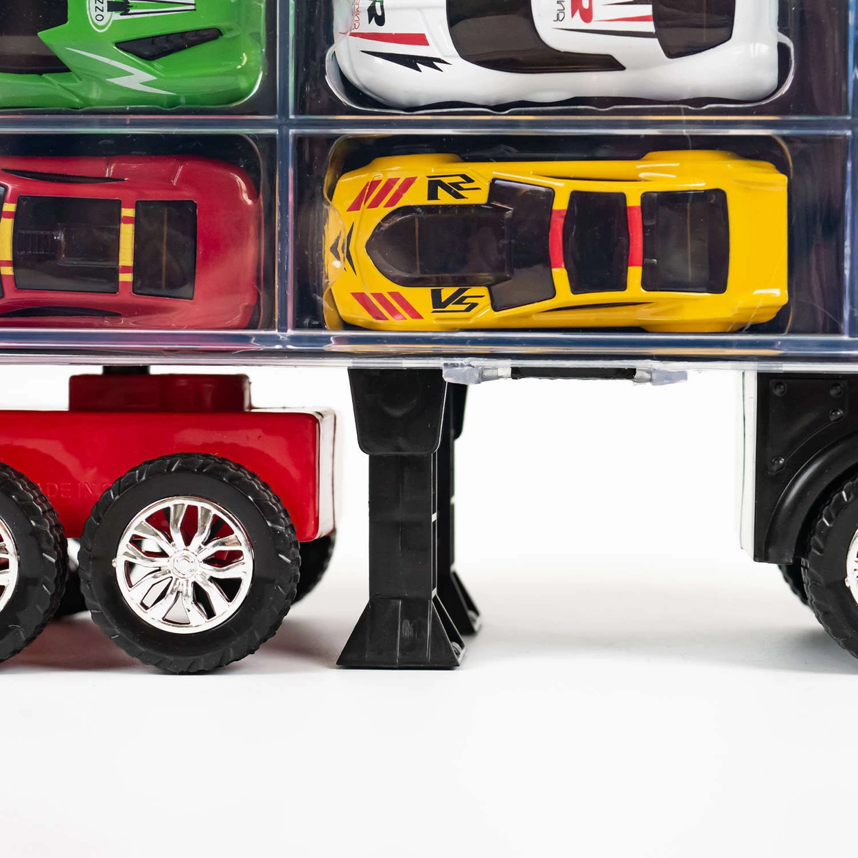 Transporter Ciężarówka na Resoraki Czerwona Akcesoria