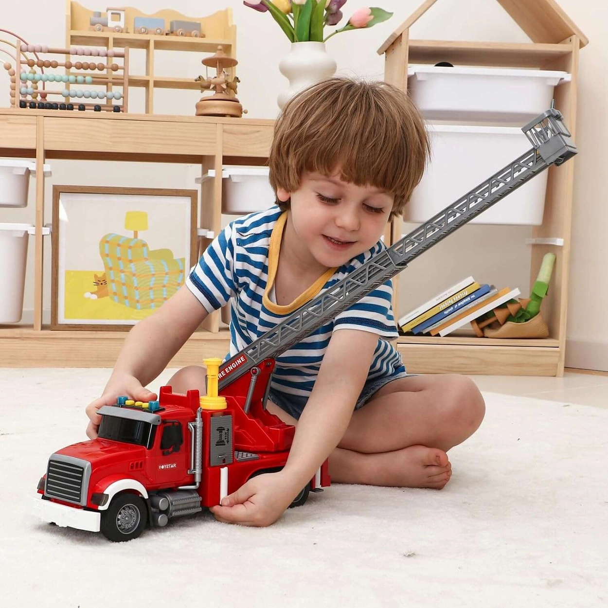 Wóz Strażacki dla Dzieci z Efektami w Skali 1:12