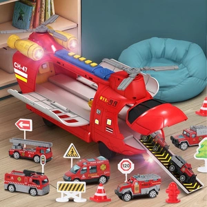 Helikopter Strażacki Transporter Miejski z Metalowymi Resorakami