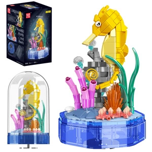 Pozytywka z Konikiem Morskim 424 Klocki Świecąca Dekoracja