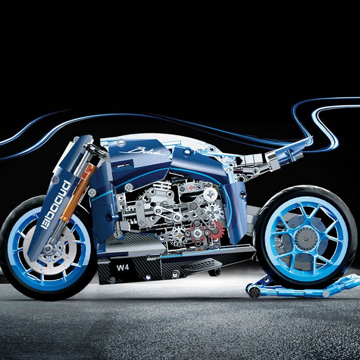 Klocki Technic Sportowy Motocykl Motor Bugatti