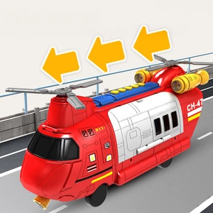 Helikopter Strażacki Transporter Miejski z Metalowymi Resorakami