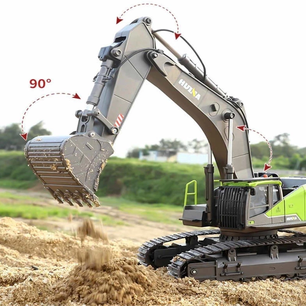 Duża Zdalnie Sterowana Koparka Gąsienicowa RC 1593 Metal