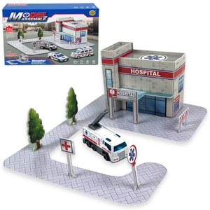 Szpital Pogotowie Puzzle 3D dla Dzieci z Resorakiem Trójwymiarowa Układanka