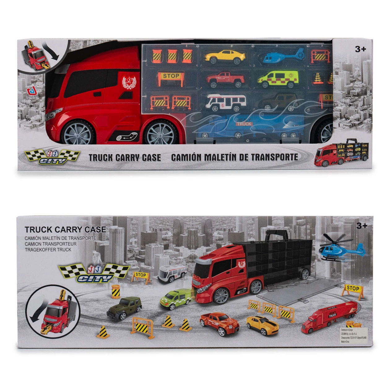 WIELKI Transporter TIR Ciężarówka z Resorakami + WYRZUTNIA