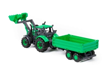 Zabawka Traktor dla Dzieci Inercyjny z Przyczepą Burtową Maszyna Rolnicza