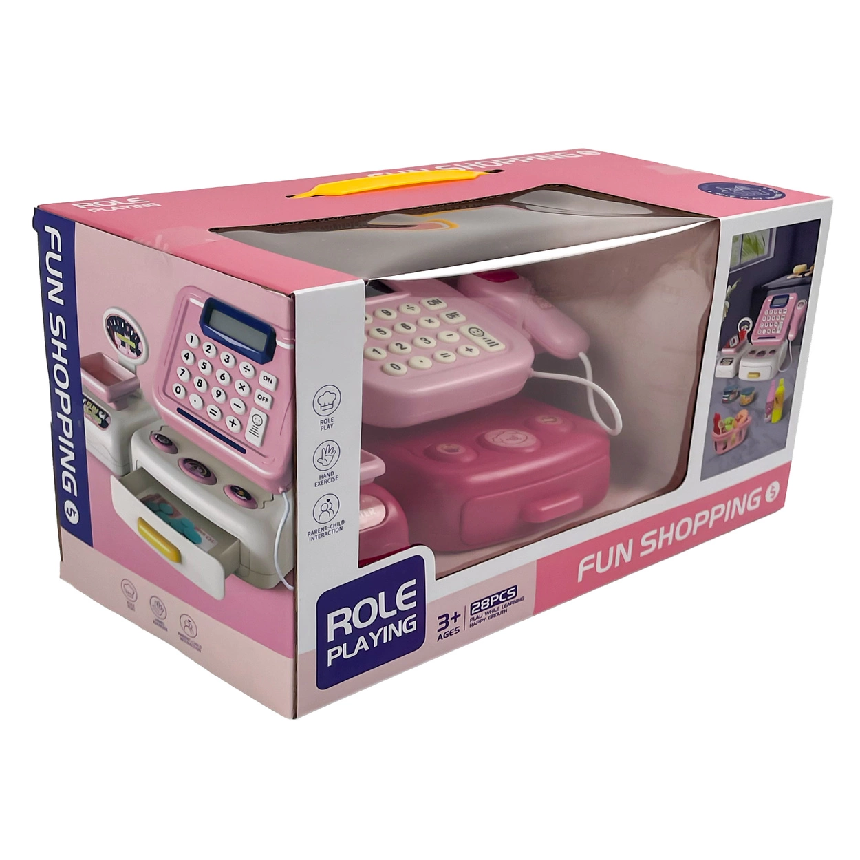 Interaktywna Kasa Fiskalna dla Dzieci Sklepowa Waga Skaner Koszyk Monety