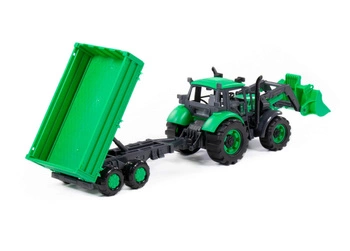 Zabawka Traktor dla Dzieci Inercyjny z Przyczepą Burtową Maszyna Rolnicza