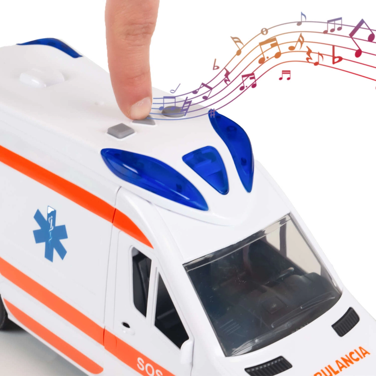 Ambulans Karetka Pogotowia Ratunkowego Zabawka z Dźwiękami i Noszami