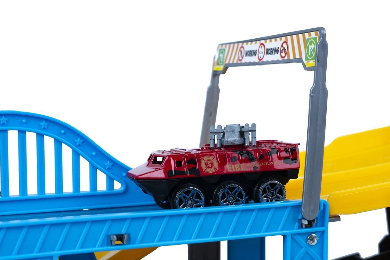 GARAŻ RESORAKI DLA DZIECI WÓZ STRAŻACKI REMIZA 2w1