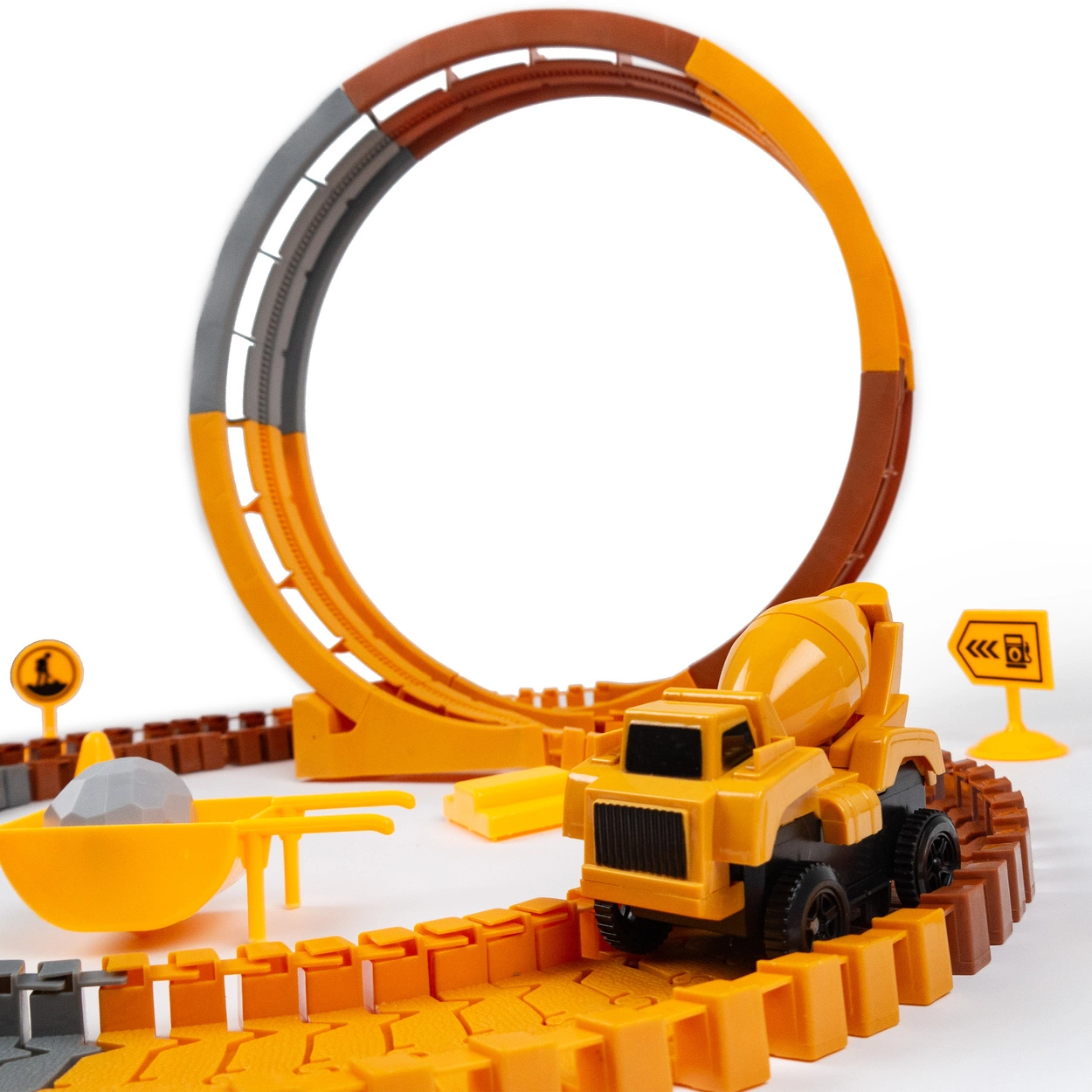 Mega Tor Wyścigowy Interaktywny Zestaw Budowlany Autka 80 Elementów