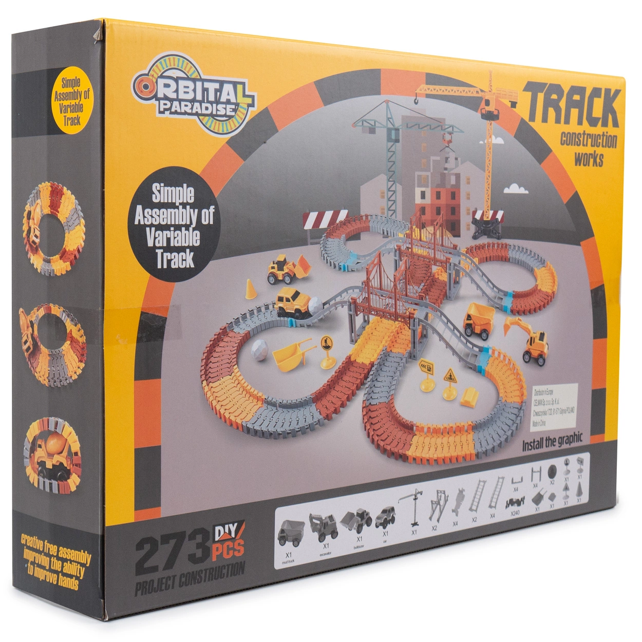 Mega Tor Wyścigowy Interaktywny Zestaw Budowlany Autka 273 Elementów