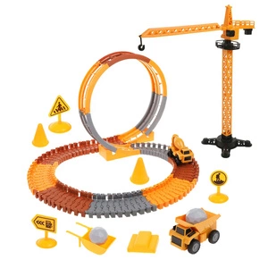 Mega Tor Wyścigowy Interaktywny Zestaw Budowlany Autka 80 Elementów