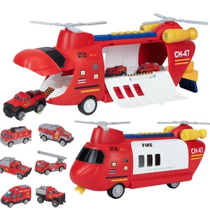 Helikopter Strażacki Transporter Miejski z Metalowymi Resorakami